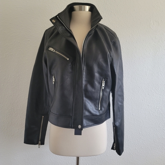 BLANK DENIM MOTO JACKET - Picture 9 of 15